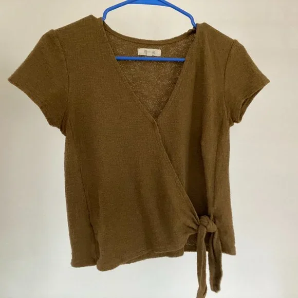Madewell Texture & Thread Wrap-Tie Top - Picture 3 of 5
